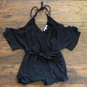 Favlux Black Halter Cold Shoulder Romper